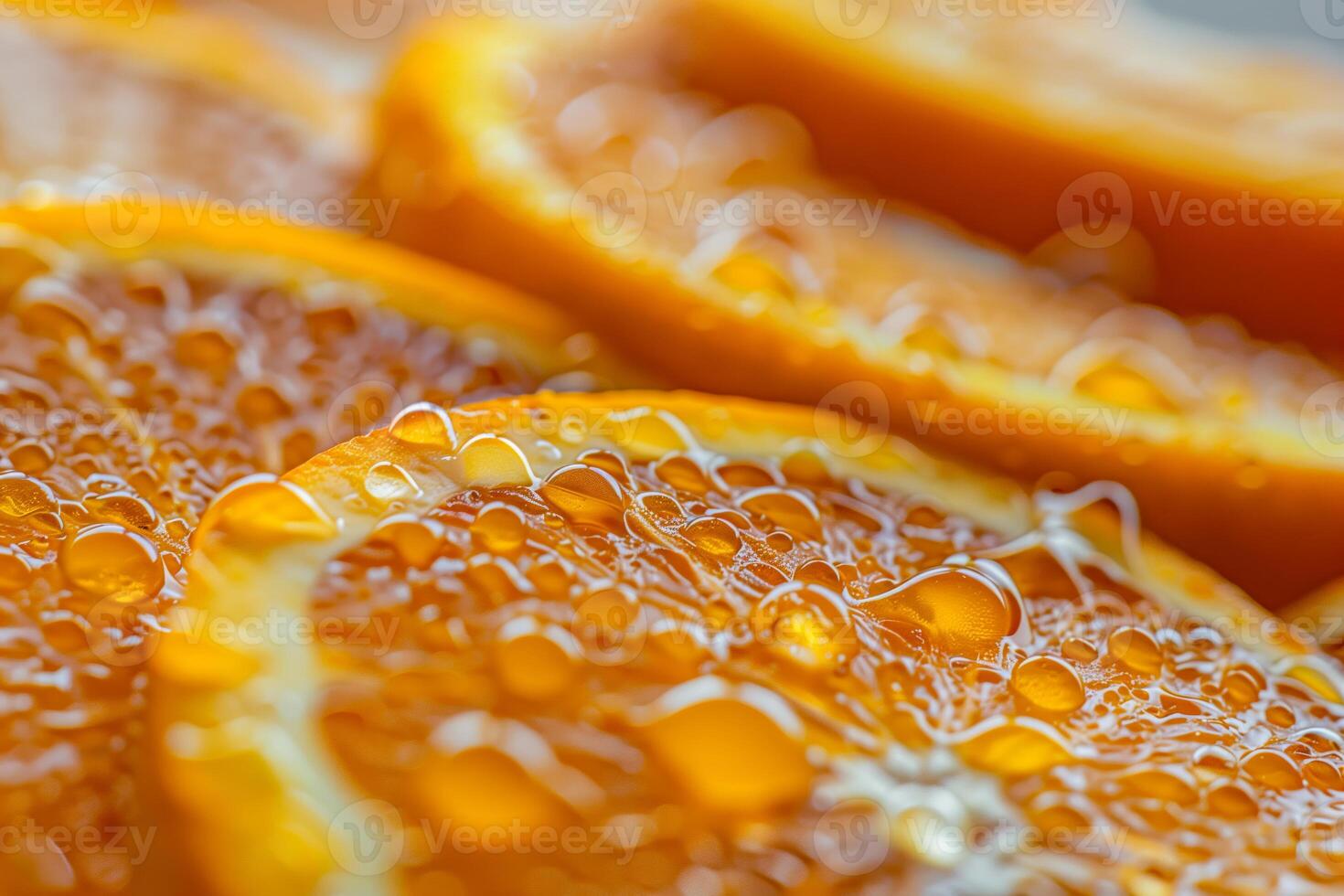 Many oranges with drops of water photo