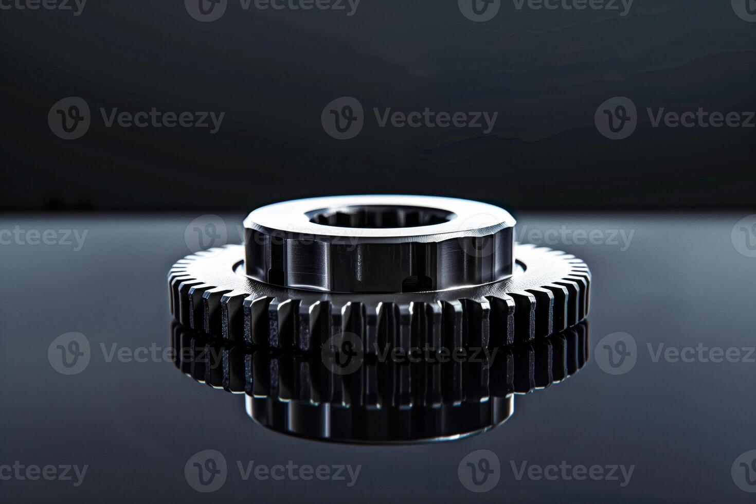 A gear wheel in black and white photo