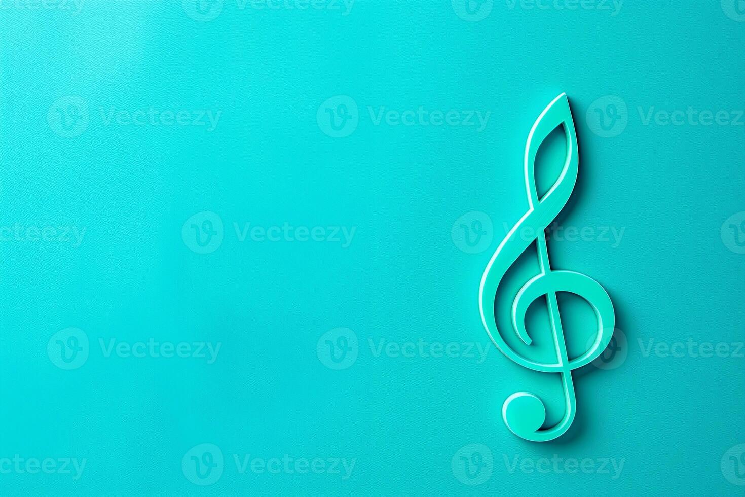 Close up of musical note on blue background photo