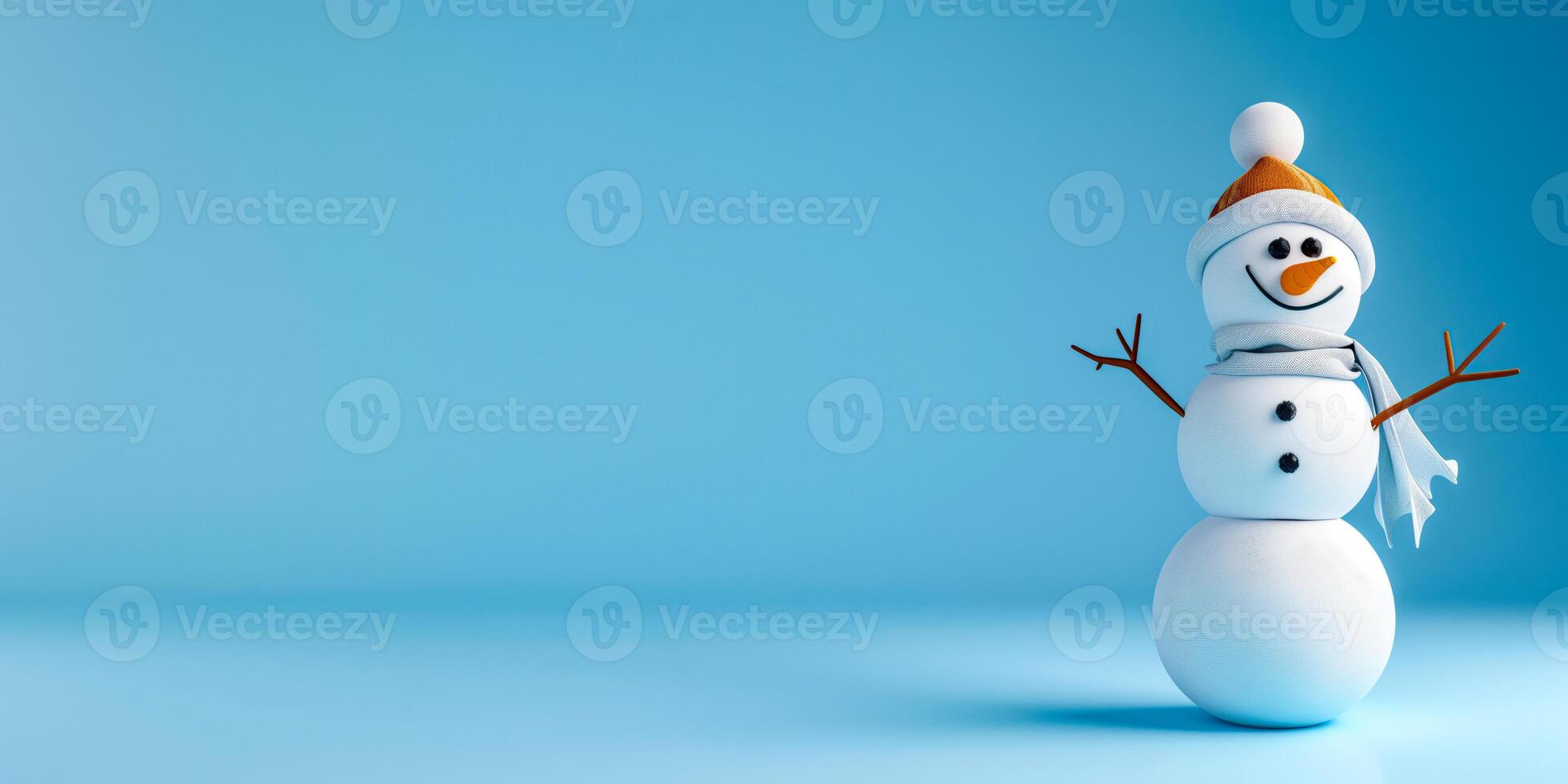 A close up of a snowman with a hat on top of it photo
