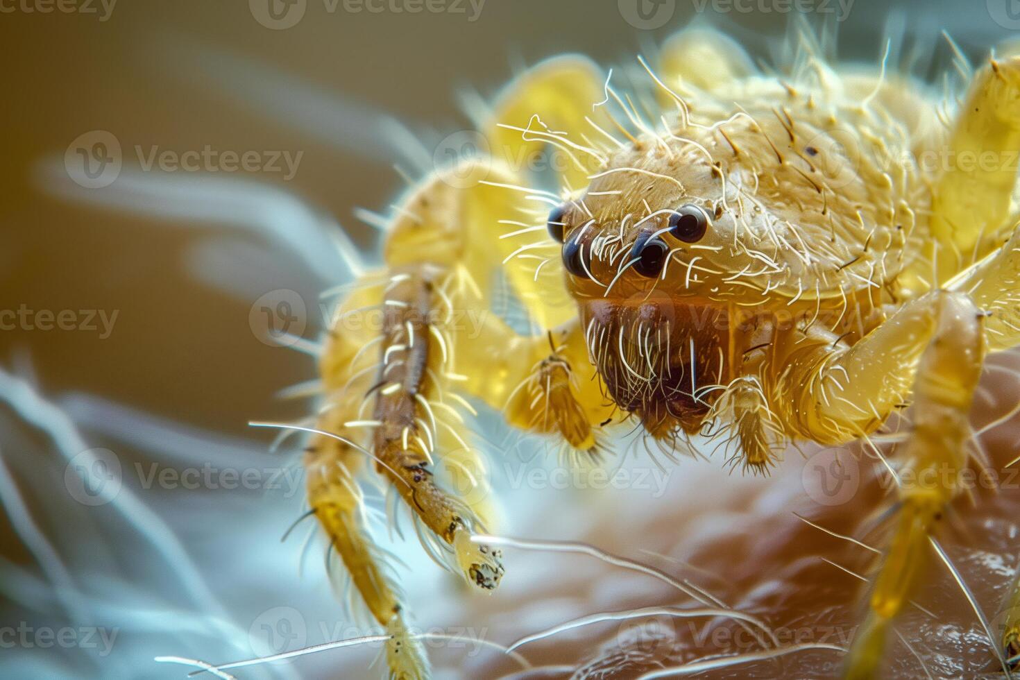 Close-up of mite on fur or hair photo