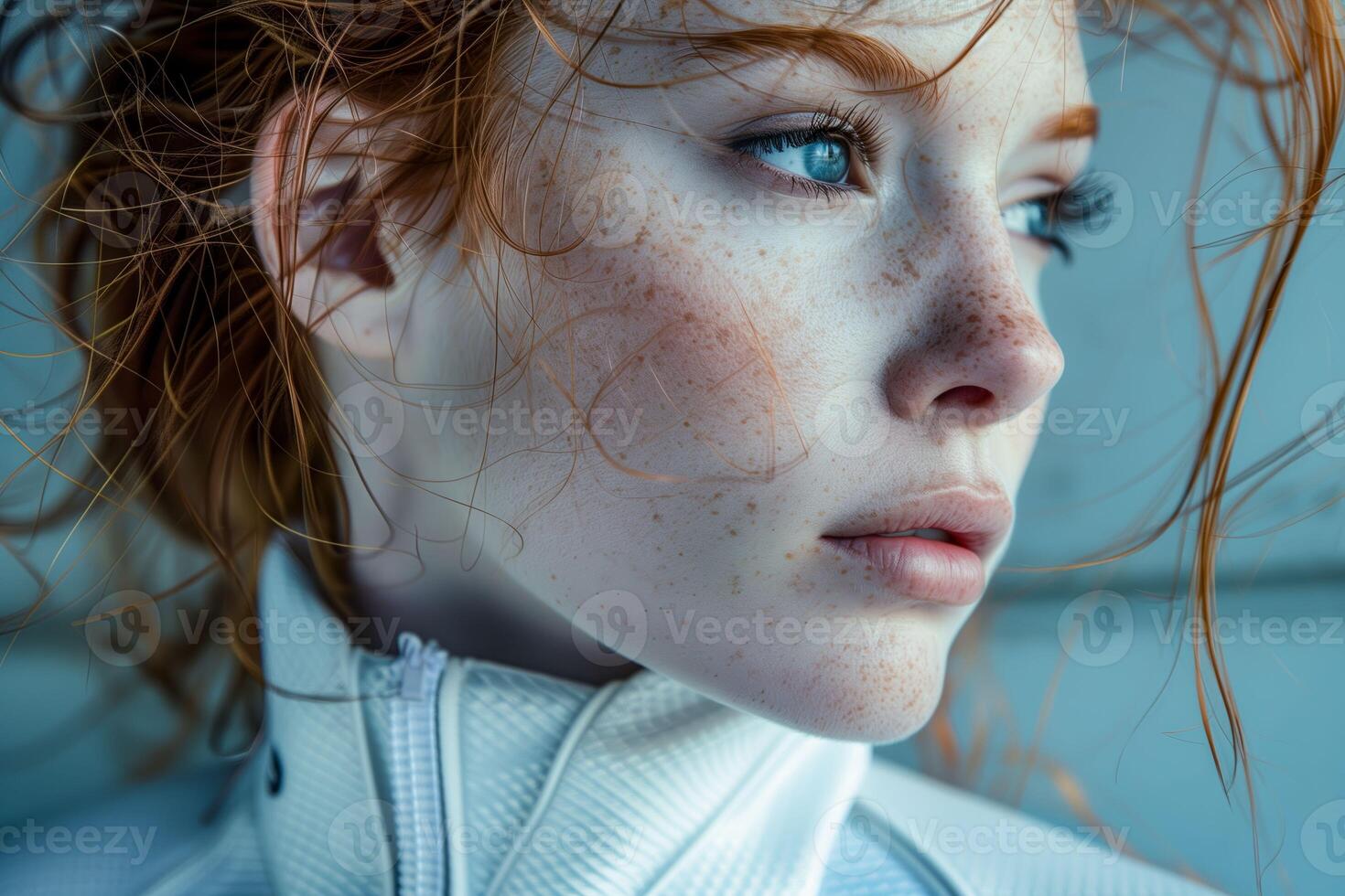 A woman with freckles photo