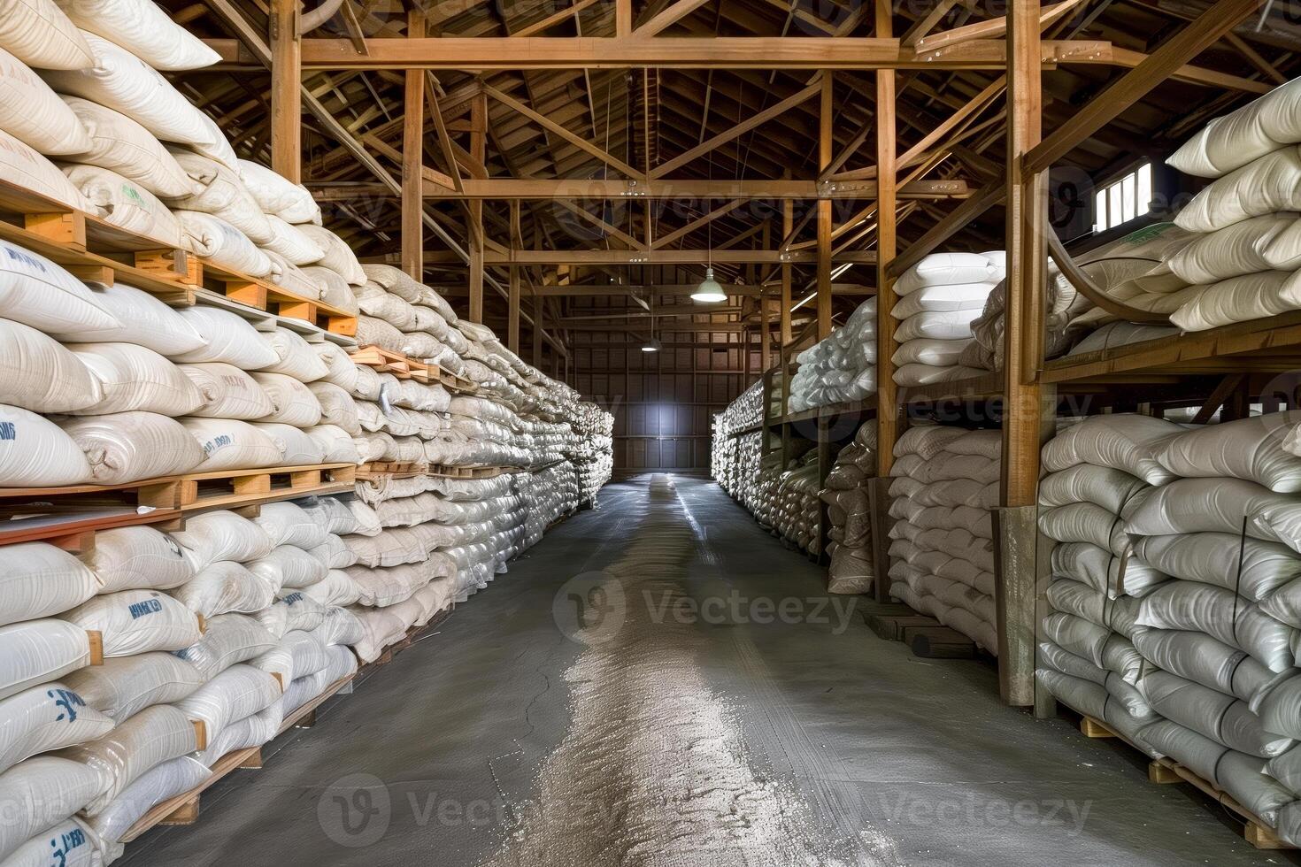 Warehouse bags stacks photo