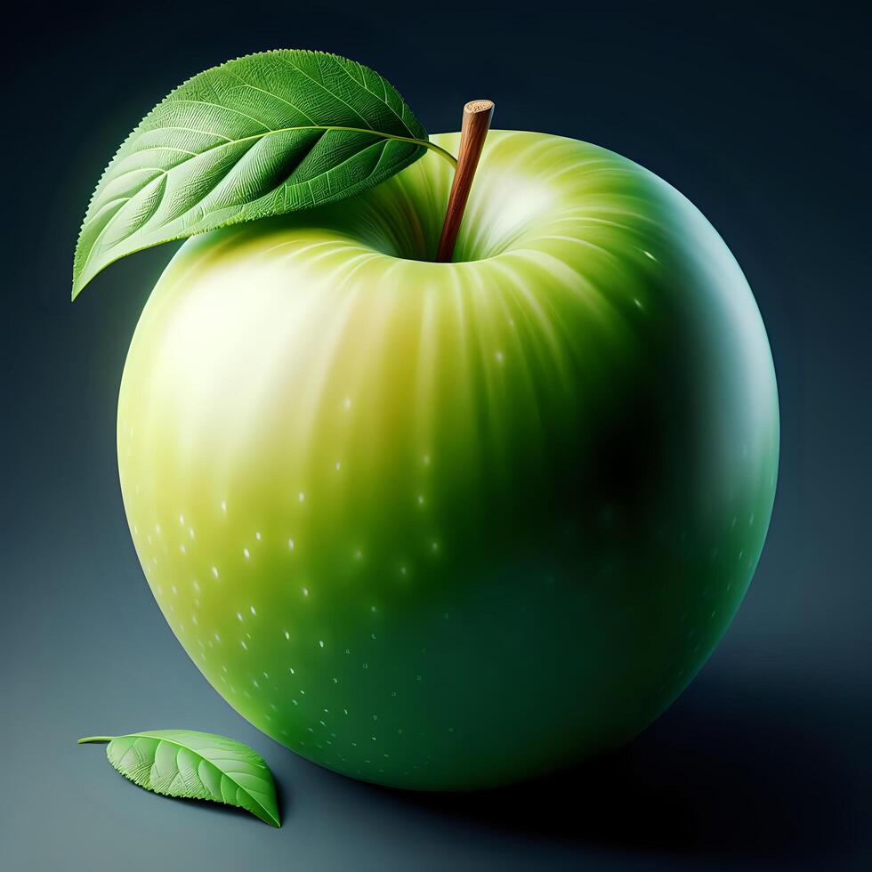 Green apple isolated on white background photo