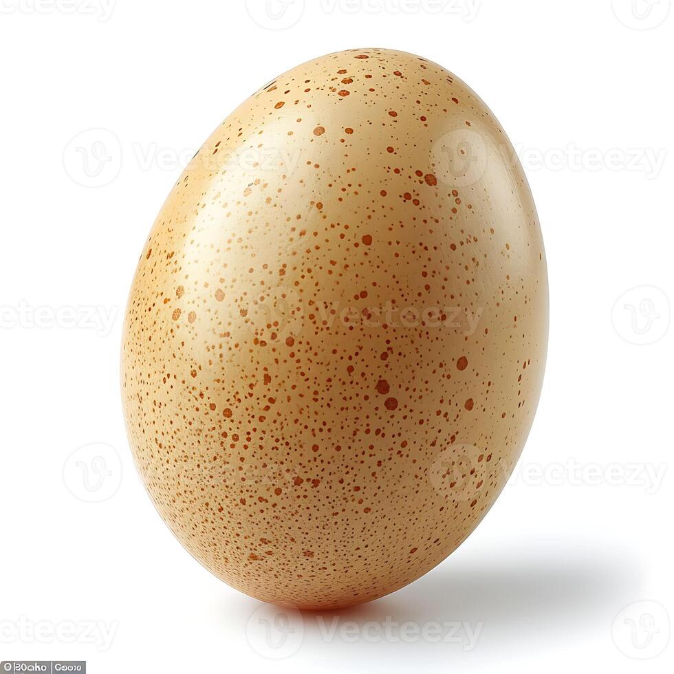 Brown egg isolated on white background with clipping path. Close up. photo