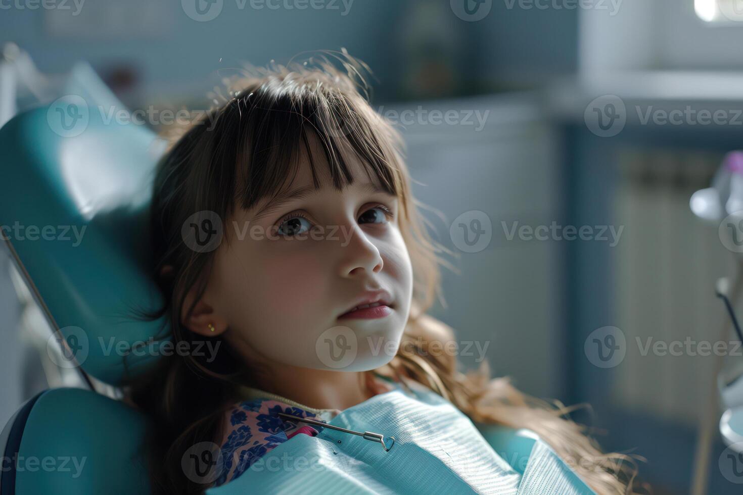 Sad, Depressed Girl - A Portrait of Innocence and Despair, a Caucasian Child Expressing photo