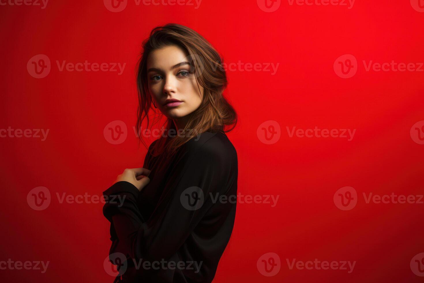 Captivating Beauty. Sensual Young Lady, Portrait of an Attractive Female Model with photo