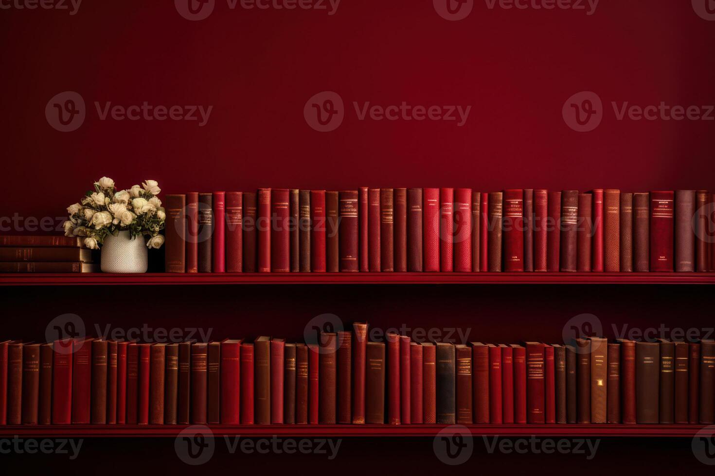 Vintage Bookshelf. A Colorful Collection of Knowledge, Embracing History and Literature photo