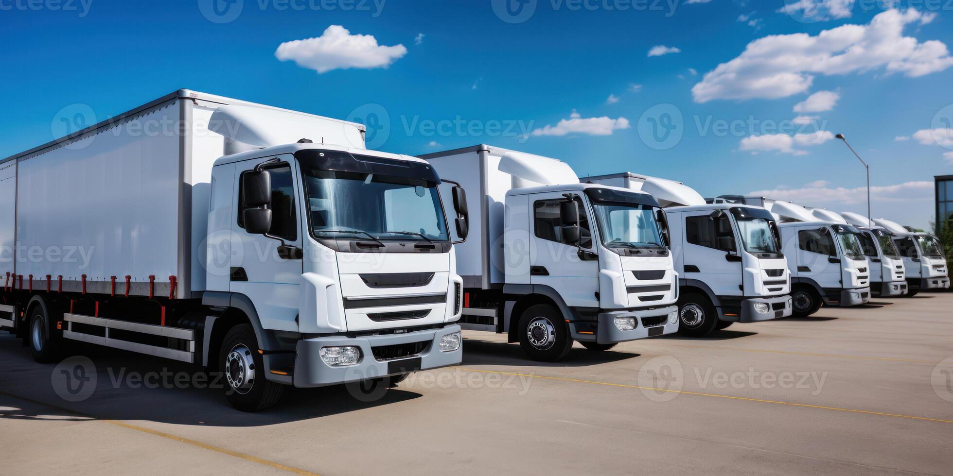 Industrial Freight Truck on White Road. Transporting Cargo, Logistics, and Business photo