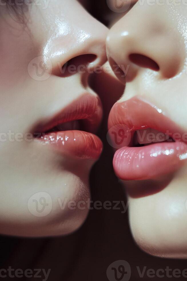 Red Passion. Seductive Beauty in a Close-Up photo