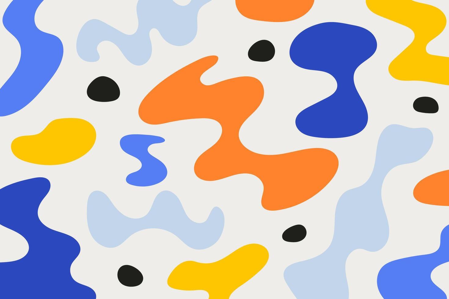 Cute pattern with abstract shapes in matisse style. Background with various organic shapes and simple lines. Doodle art background in pastel colors. illustration vector