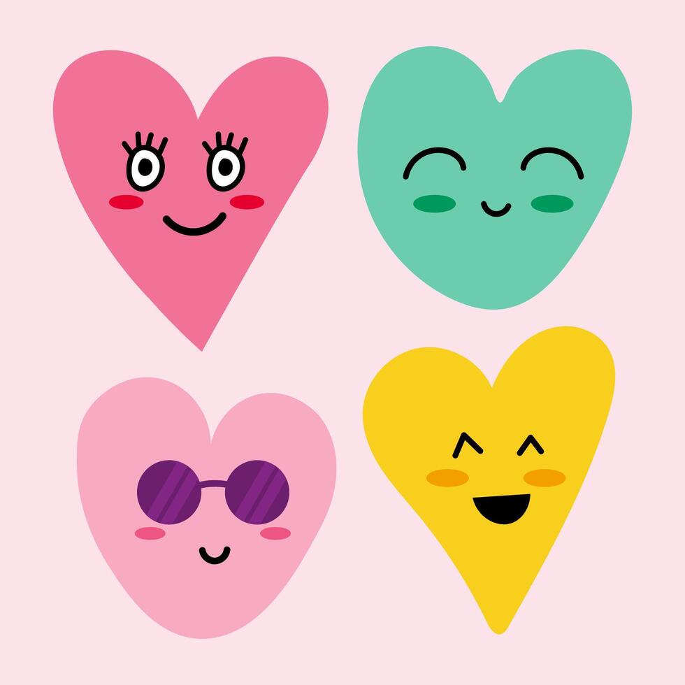 Retro groovy heart. cute heart. style vector