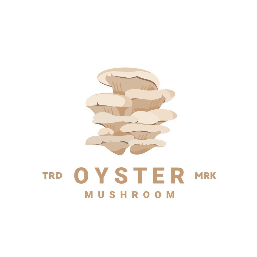 oyster mushroom logo illustration suitable for vegetable shops and gardens vector