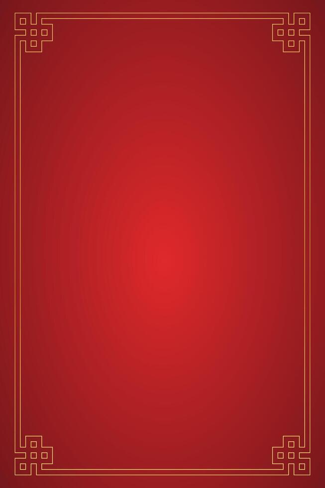Red frame with gold thin border, template for Chinese New Year, greeting card vector