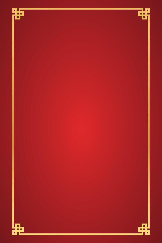 Red border with gold thick frame, template for Chinese New Year, greeting card vector