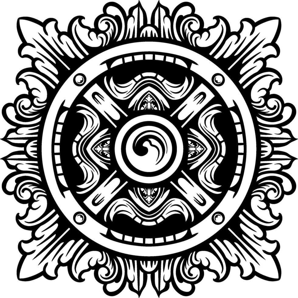 Line Art Vintage Border Element vector