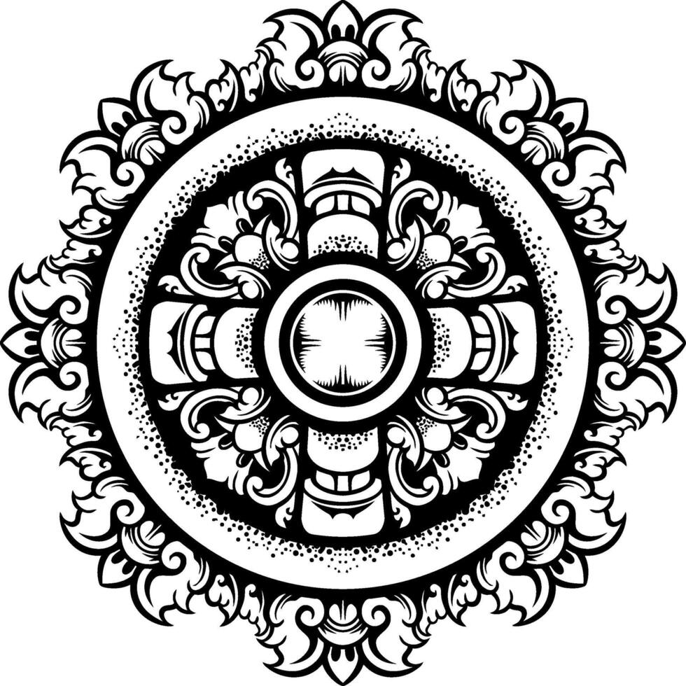 Line Art Vintage Border Circle Element vector