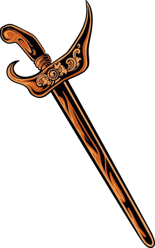 Indonesian traditional weapon keris vector
