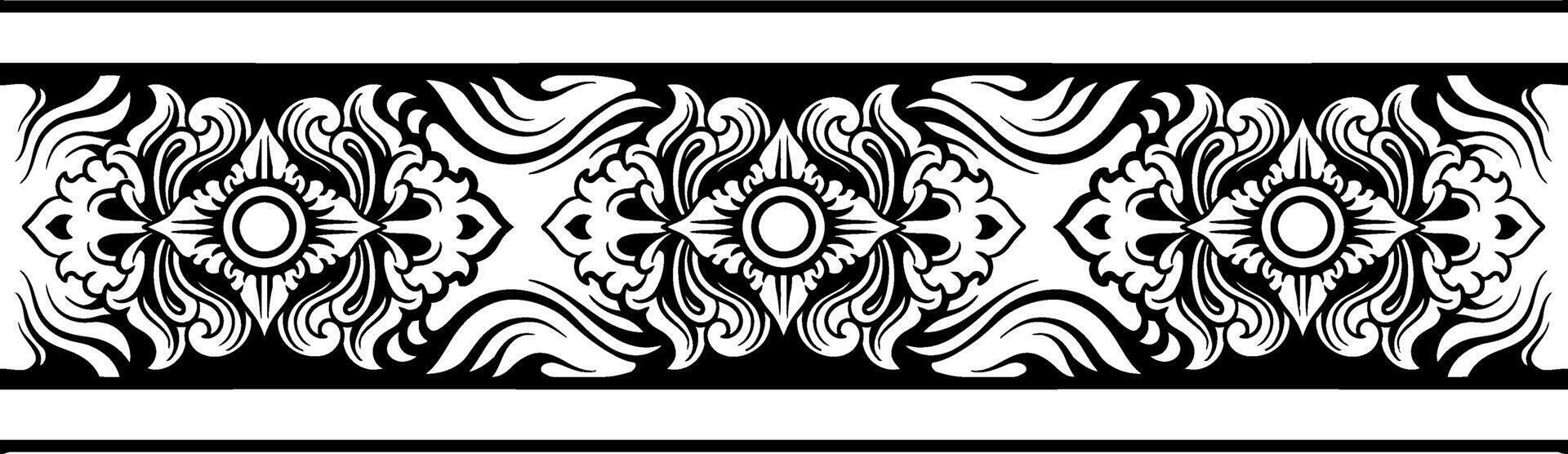 Line Art Vintage Border Element vector