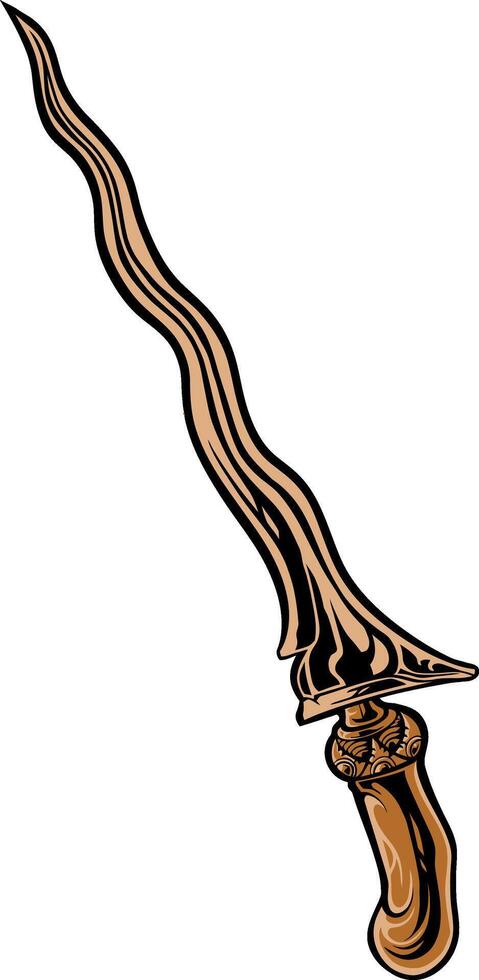 Indonesian traditional weapon keris vector