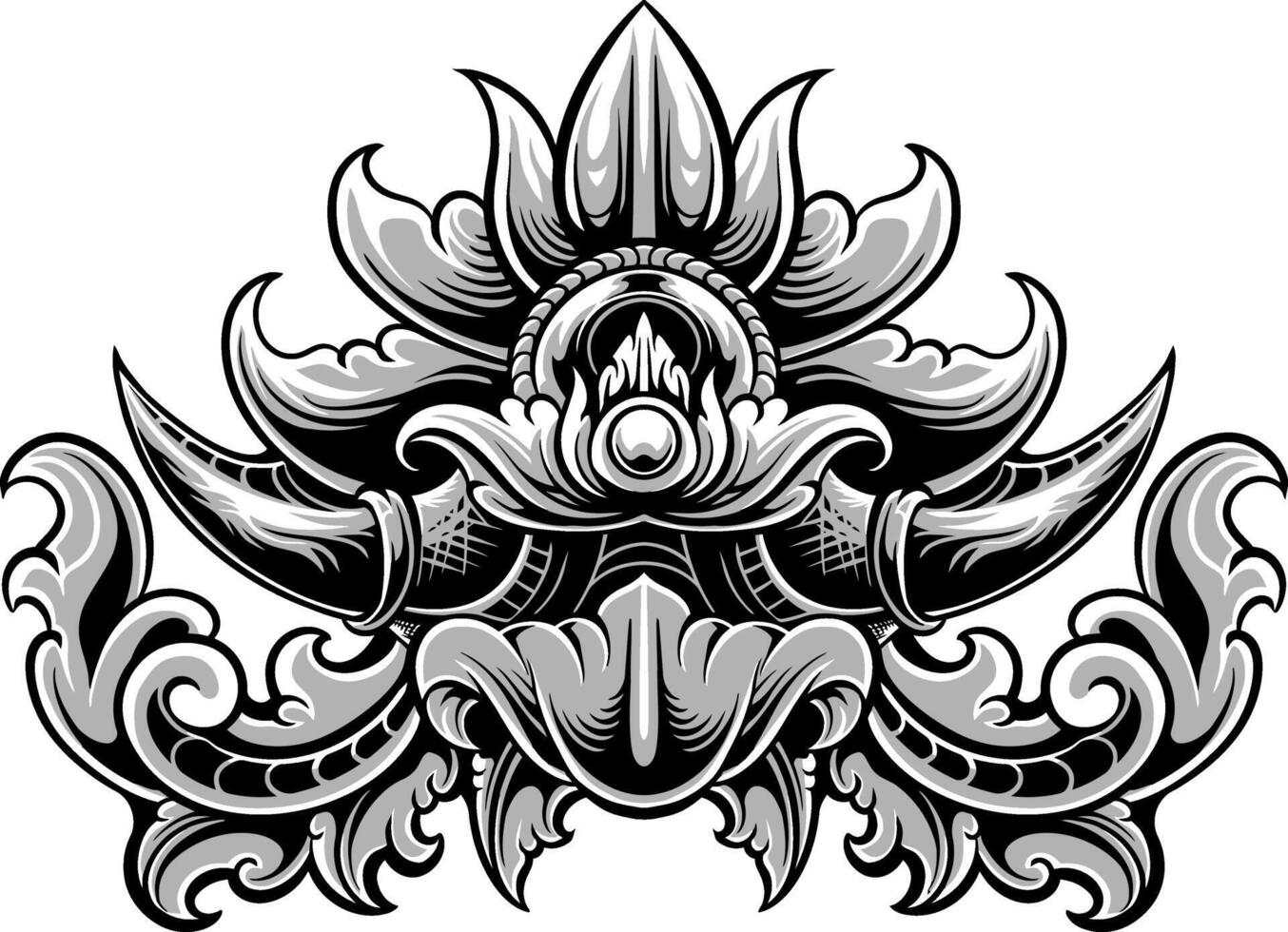 Line Art Vintage Border Element vector
