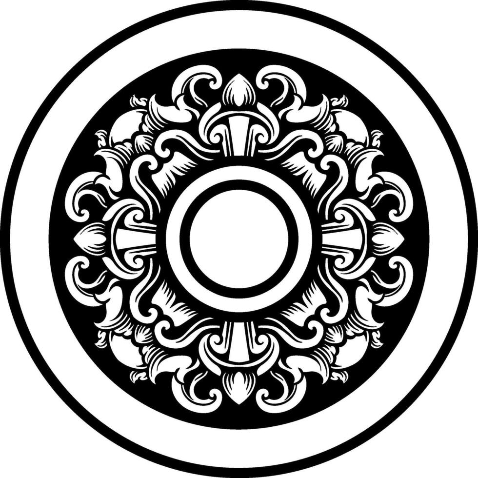 Line Art Vintage Border Circle Element vector