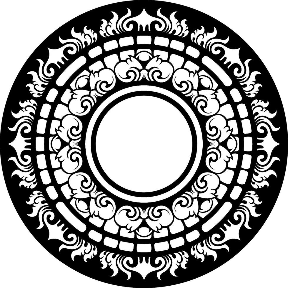Line Art Vintage Border Circle Element vector