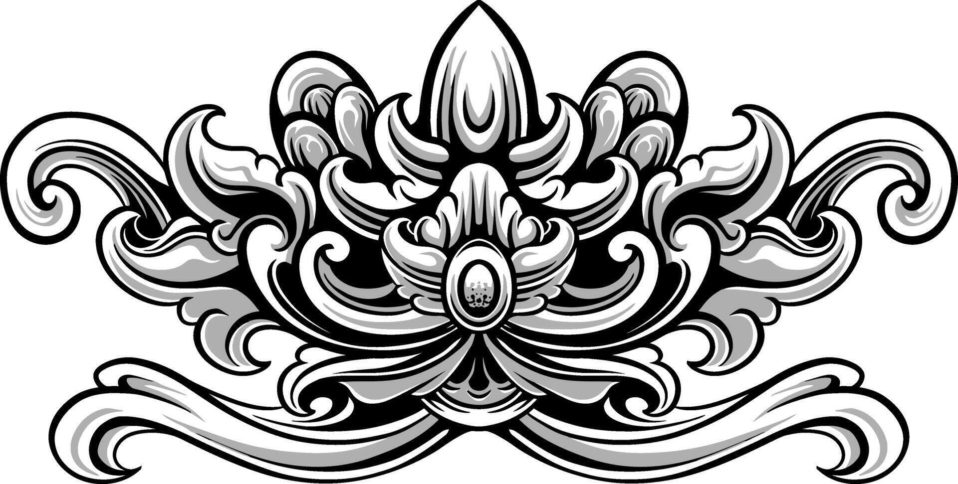 Line Art Vintage Border Element vector