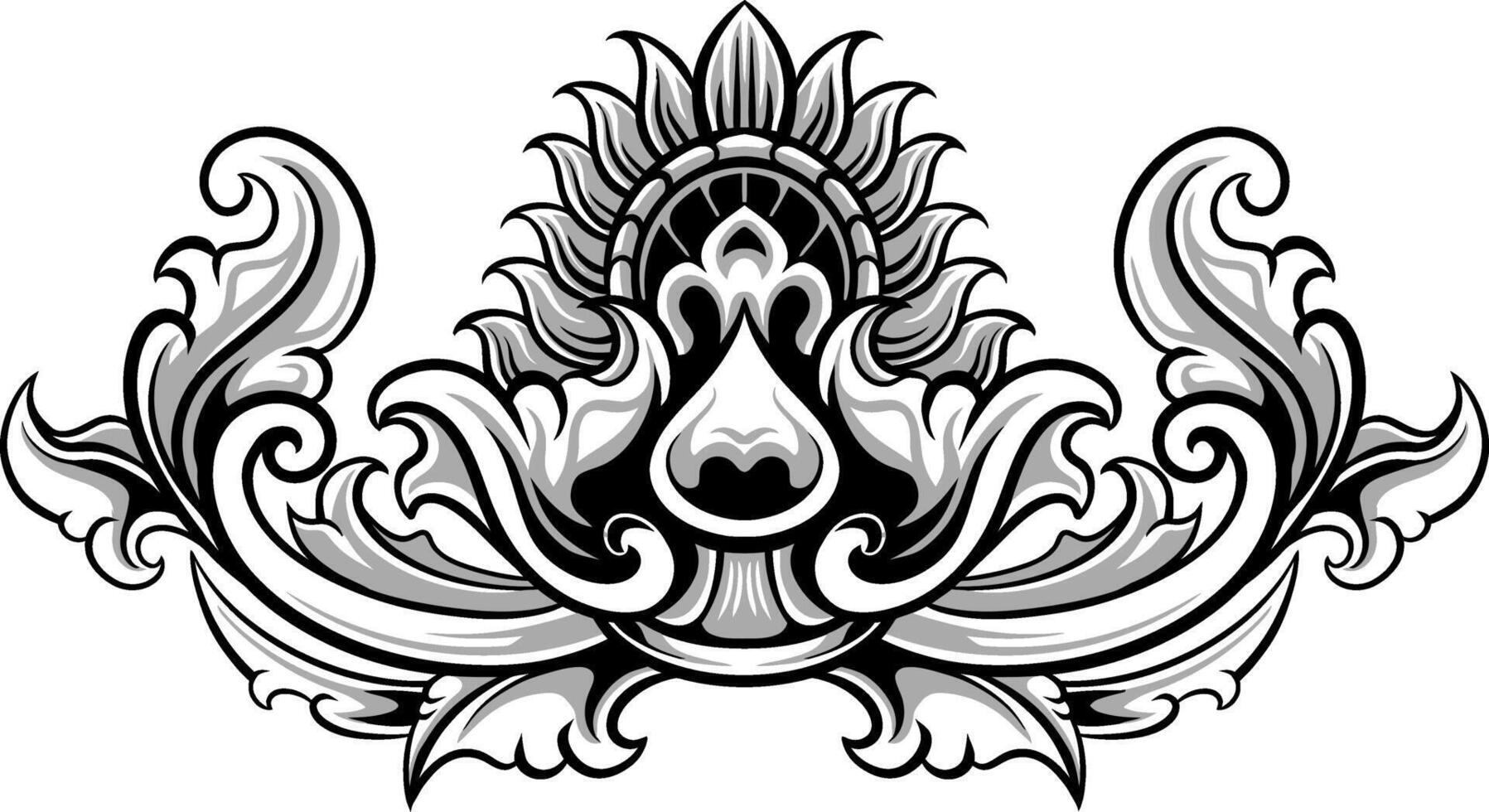 Line Art Vintage Border Element vector
