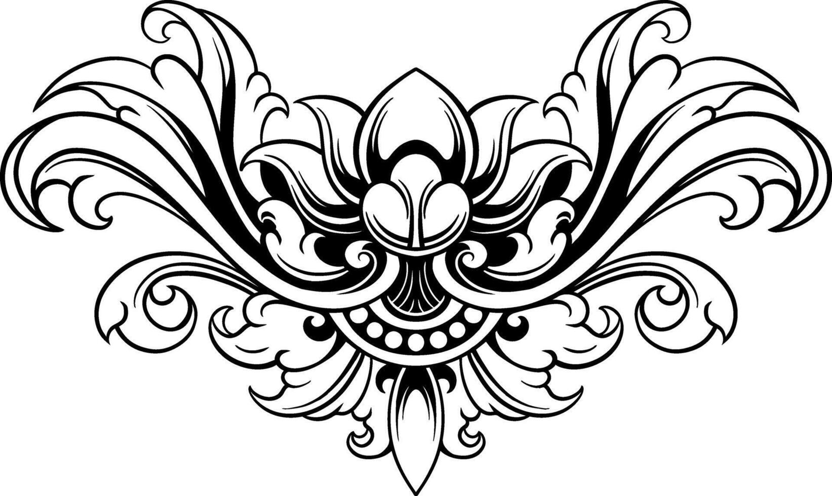Line Art Vintage Border Element vector
