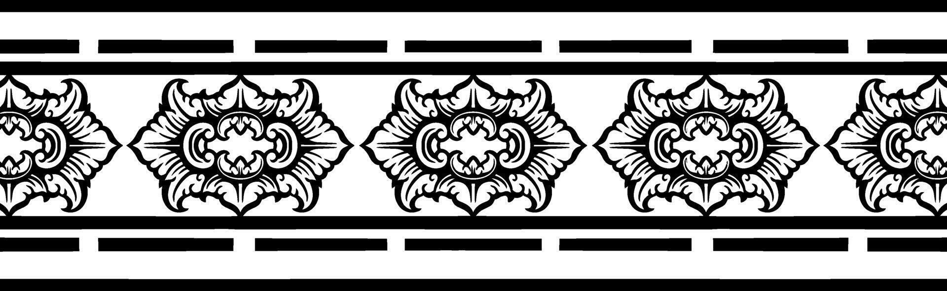 Line Art Vintage Border Element vector