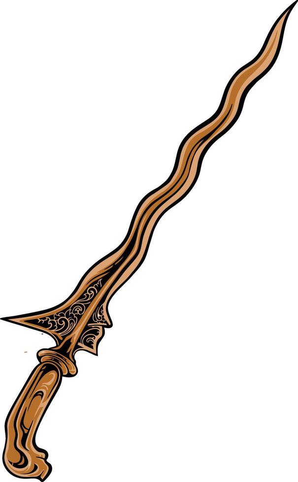 Indonesian traditional weapon keris vector
