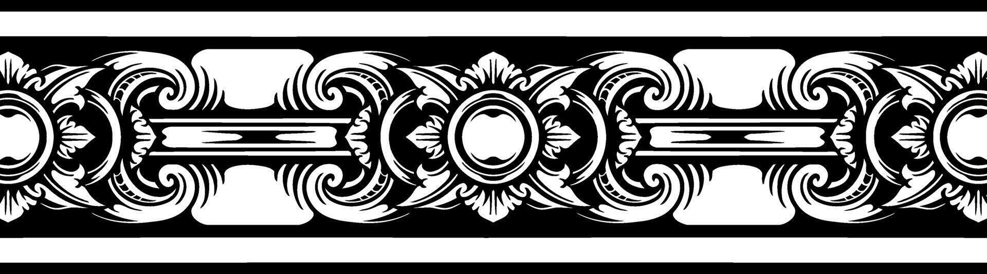 Line Art Vintage Border Element vector