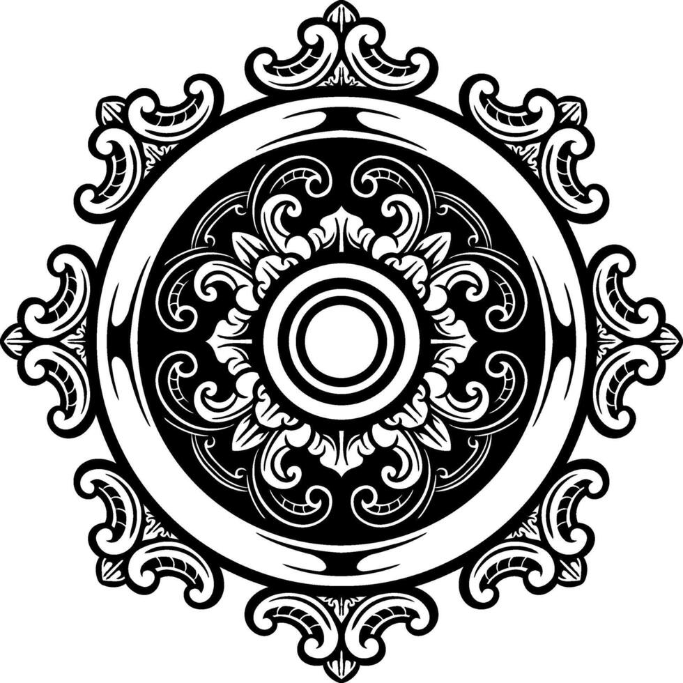 Line Art Vintage Border Circle Element vector