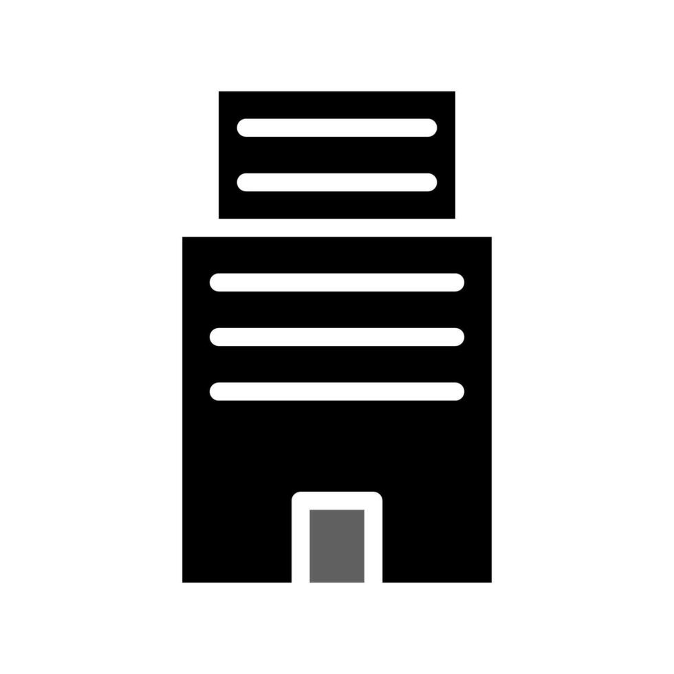 Building icon solid grey black vector