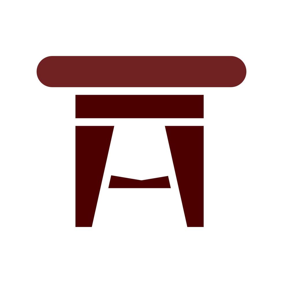 Table icon solid brown vector