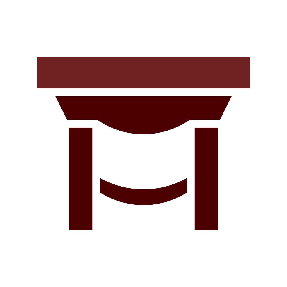 Table icon solid brown vector