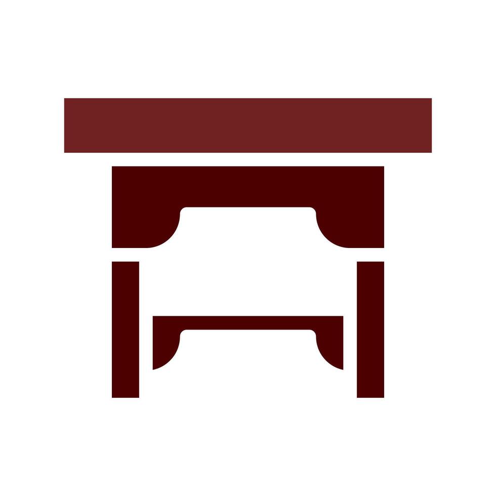 Table icon solid brown vector