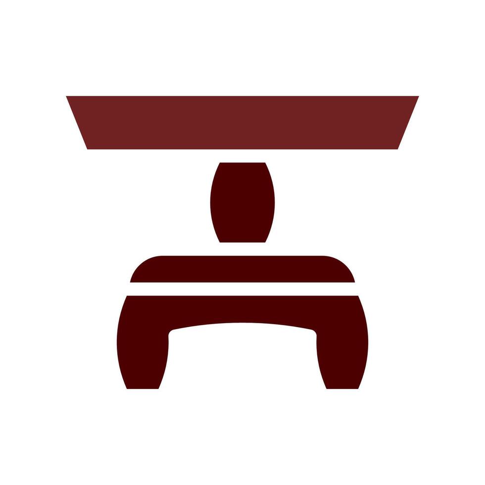 Table icon solid brown vector