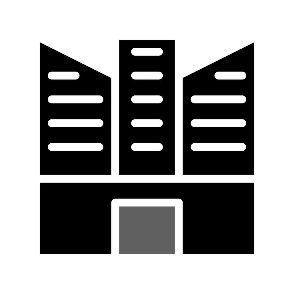 Building icon solid grey black vector