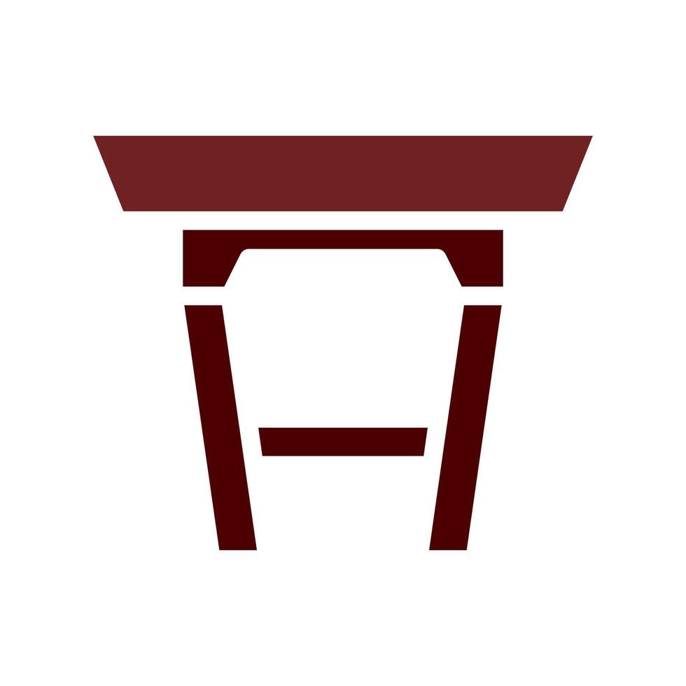 Table icon solid brown vector