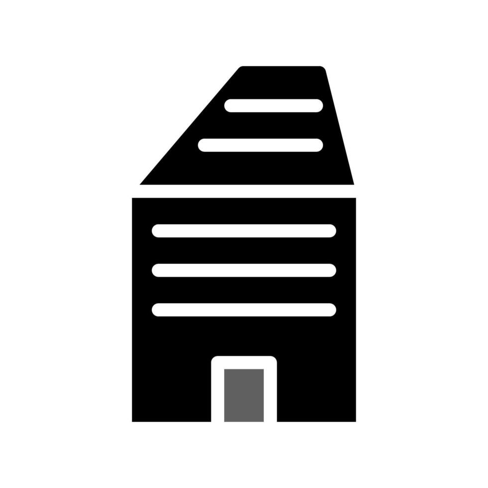 Building icon solid grey black vector