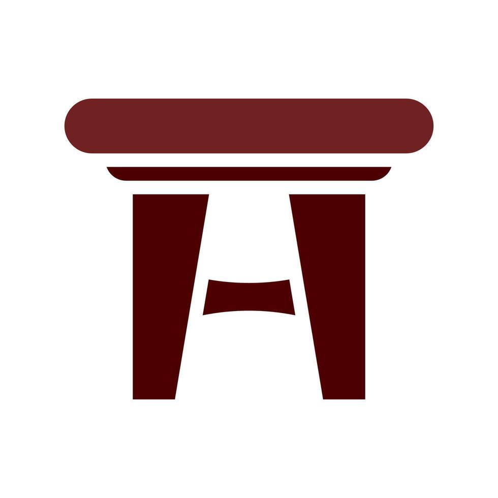 Table icon solid brown vector