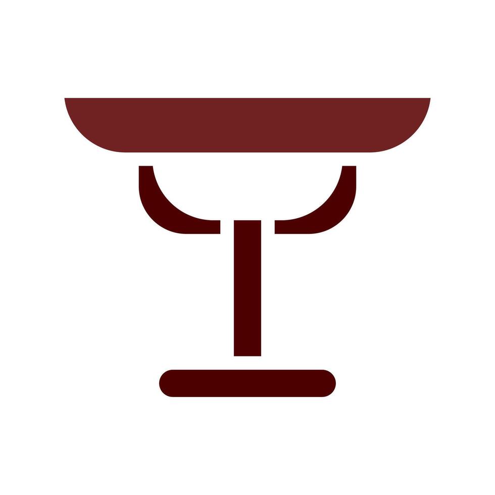 Table icon solid brown vector
