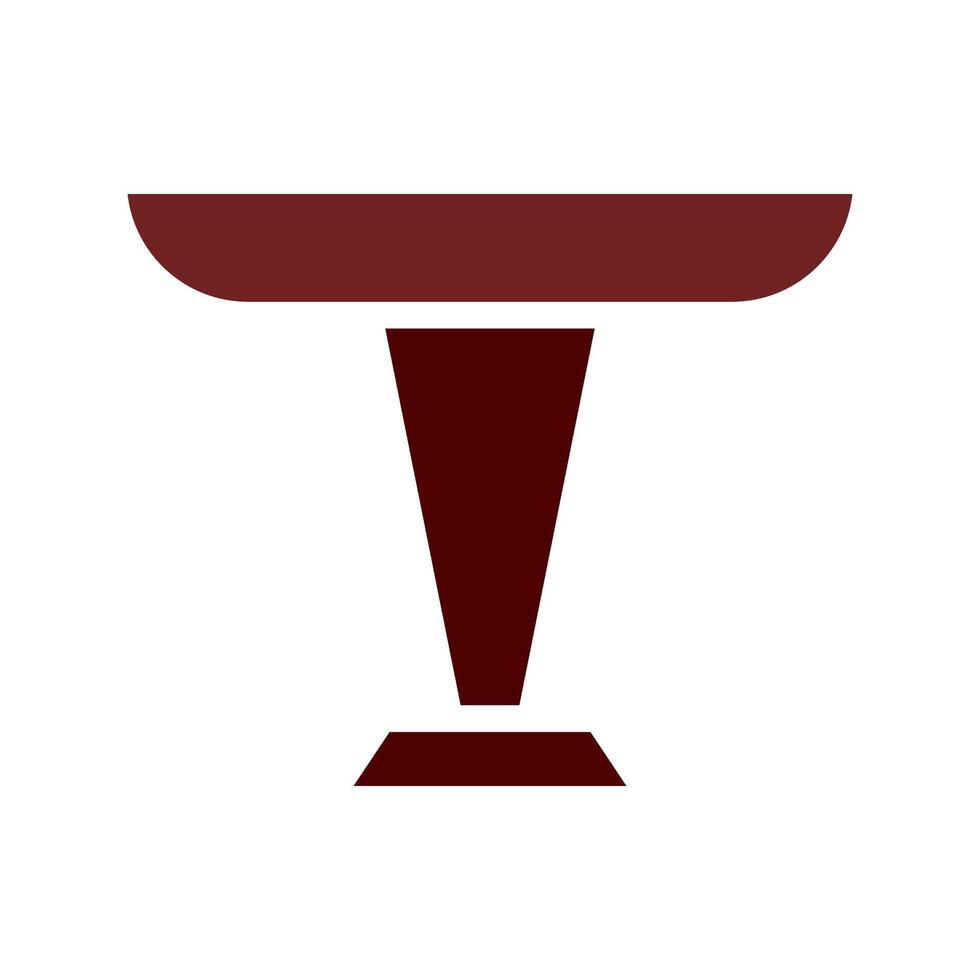 Table icon solid brown vector