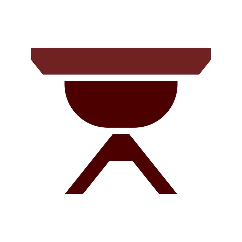 Table icon solid brown vector