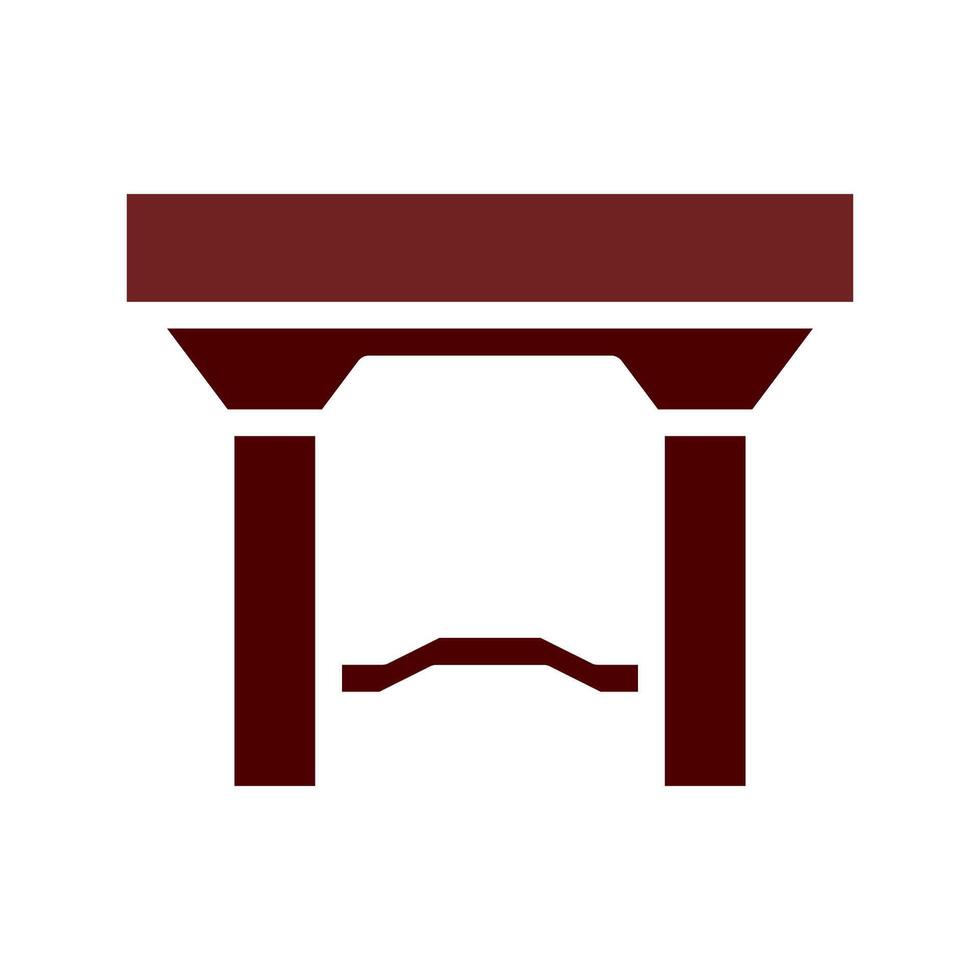 Table icon solid brown vector