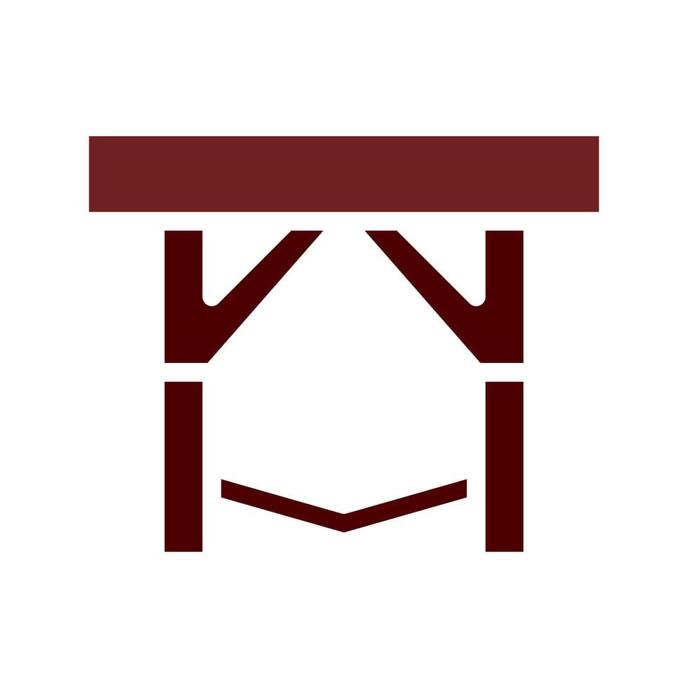 Table icon solid brown vector