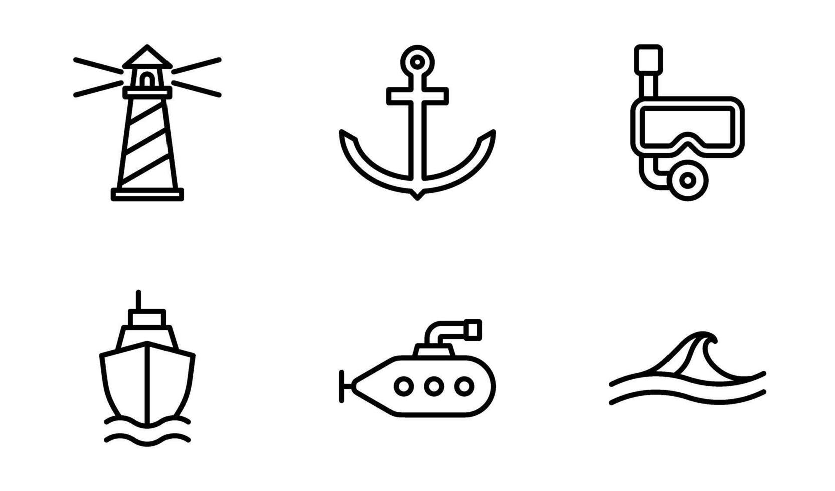 ocean and maritime icon symbol template collection vector
