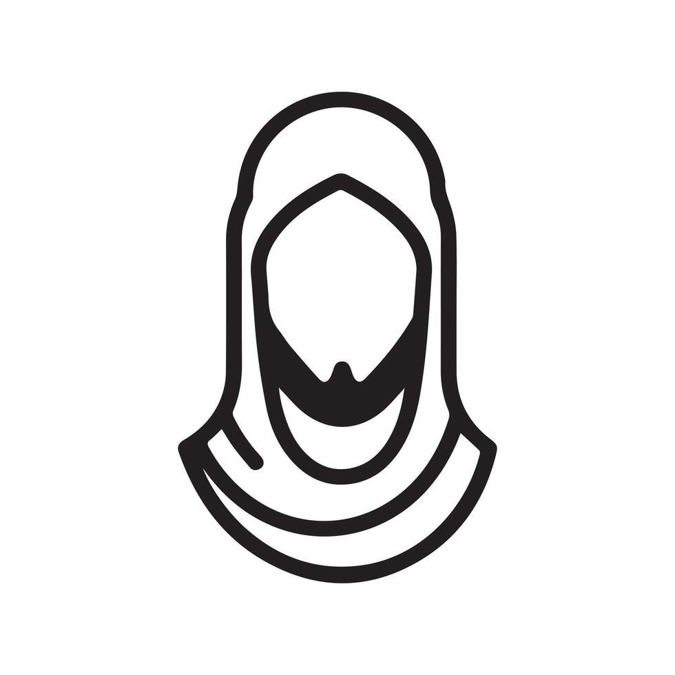 Islamic men and women icon character outline. Arabic design. vector